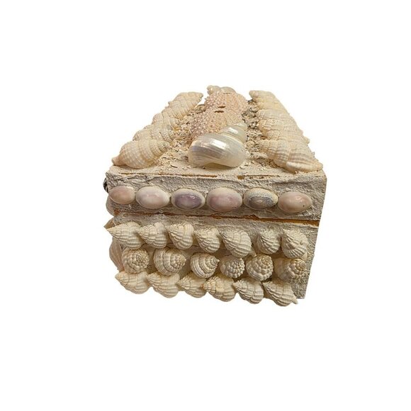 Handmade Wooden Box With Seashells & Sea Urchins Decorative Lid - Picture 10 of 14
